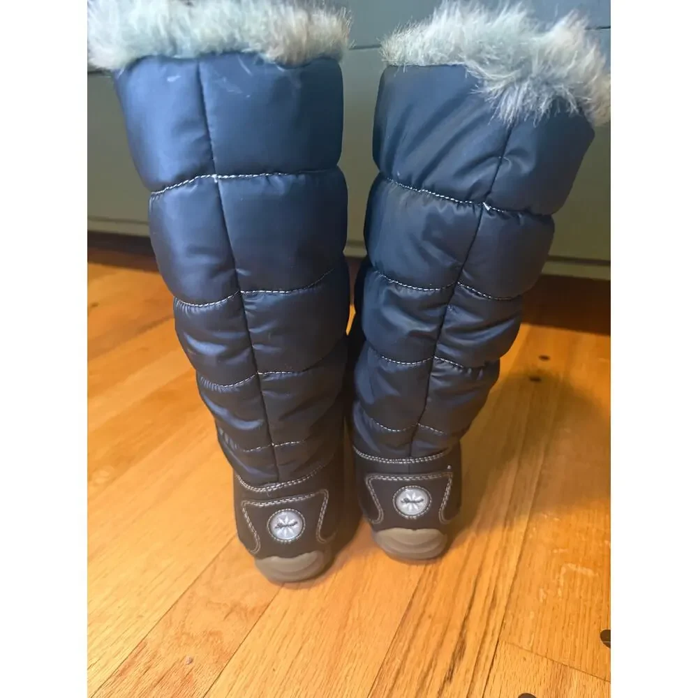 NEW Sporto W3333 Tall Snow Boots Women 8.5 Black Quilted Insulated Faux Fur